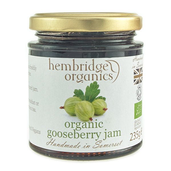 hembridge organics gooseberry jam jar